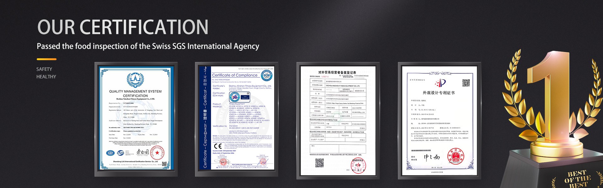 Our Certificate